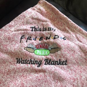 Friends TV show embroidered blanket.